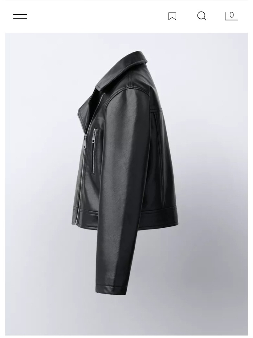 Zara Black Faux Leather Biker Jacket - Picture 3 of 8